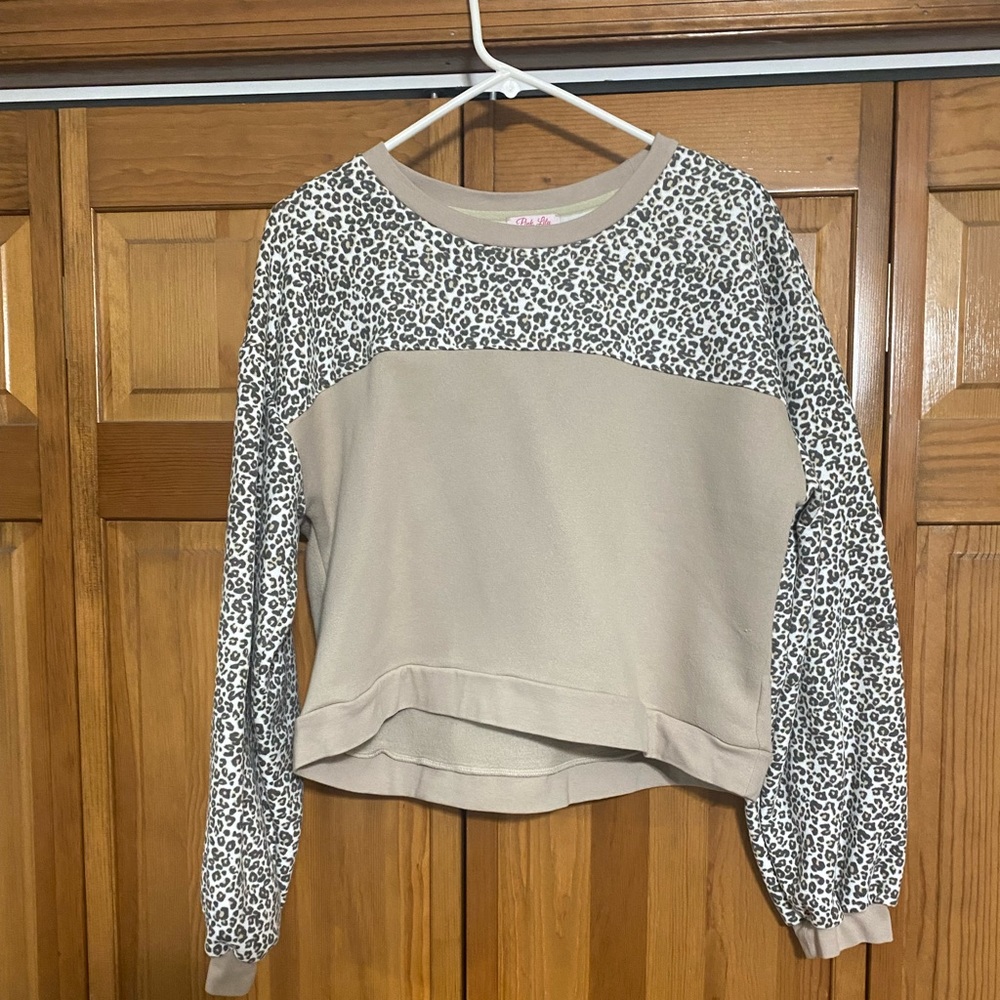 Pink Lily cropped sweatshirt